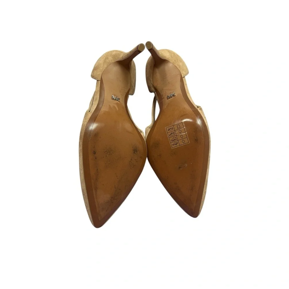 Michael Kors Taupe Suede Pointed-Toe Slingback Pumps